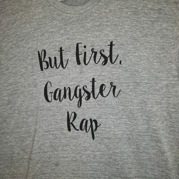 BUT FIRST GANGSTER RAP The Track T Shirt American Apparel MUSIC ADULT M Medium - Picture 4 of 16